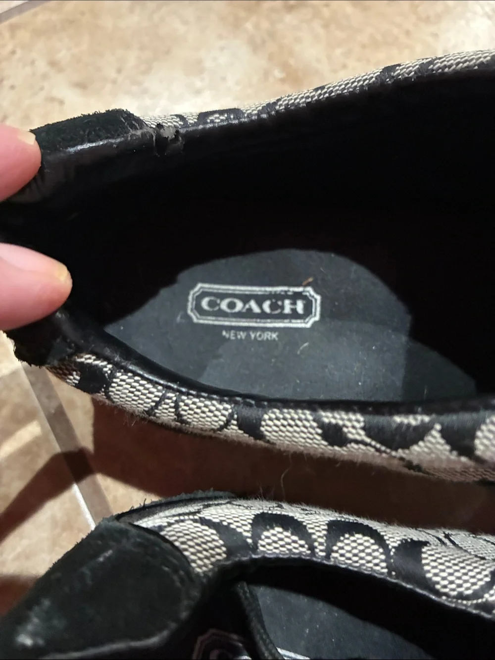Coach Black and Gray Signature Lace-Up Sneakers